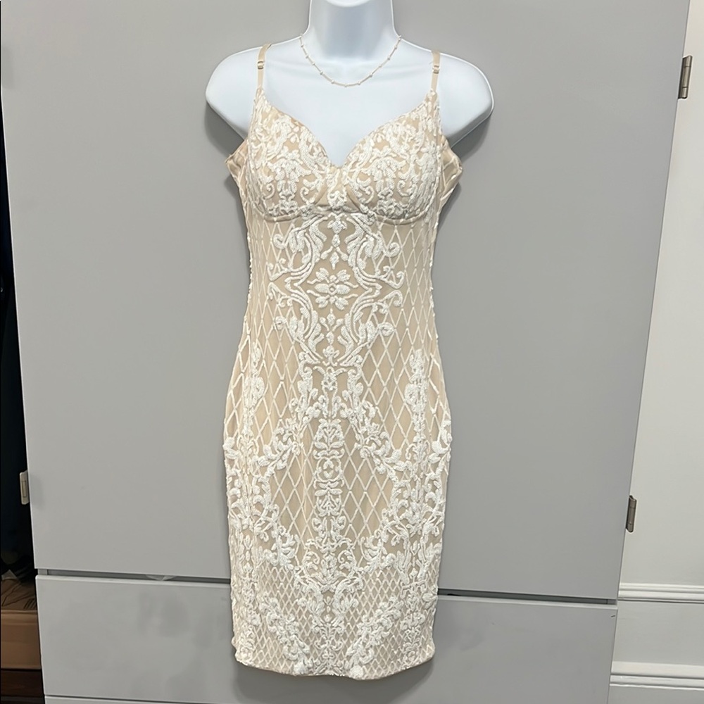 Elegant Cream Lace Dress